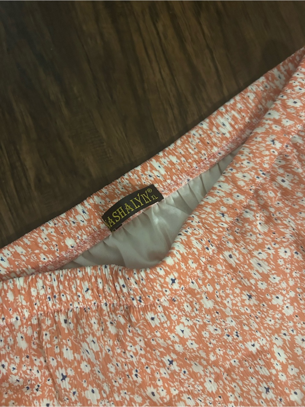 Women's Floral Tiered Maxi Skirt - Peach Pink - Picture 4 of 4
